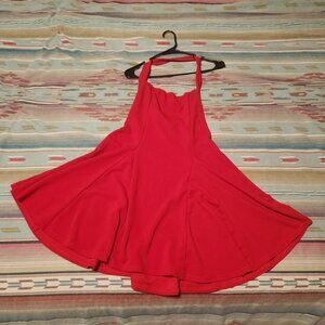 Women's Red Halter Fit and Flare Party Dress- Size Large
